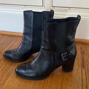 Cole Haan Heeled Bootie with Side Buckle EUC